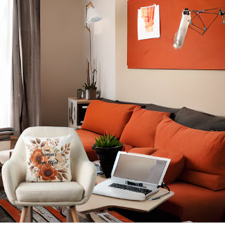 Terra Cotta, Beige, Bruin Bloemen Home Kantoor Quo Kussen