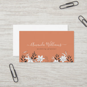 Terra cotta Boho Floral Design Visitekaartje