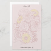 Terra Cotta Edged Bouquet Personalized Briefpapier (Voorkant / Achterkant)