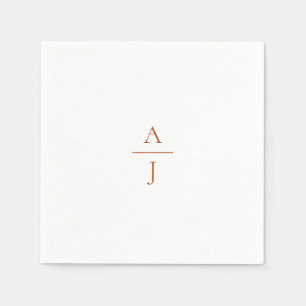 Terra Cotta Eenvoudig Monogram Bruiloft Servetten