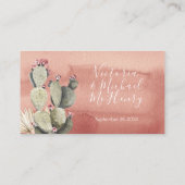 Terra cotta en Cactus Wedding Place Cards Visitekaartje (Achterkant)