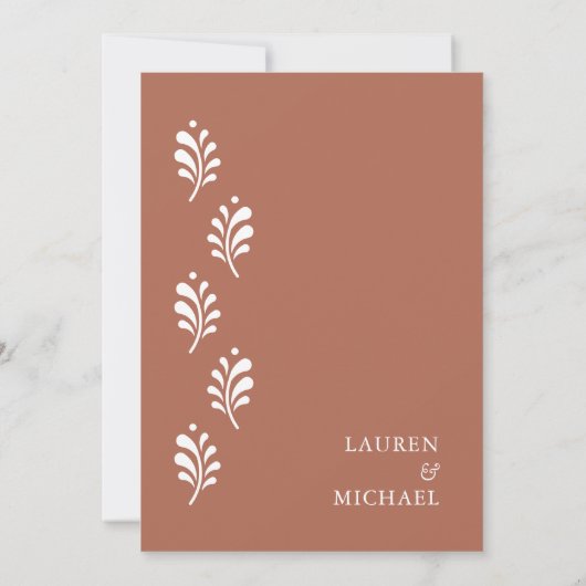 Terra Cotta Faire-part de mariage mexicaine (Dos)