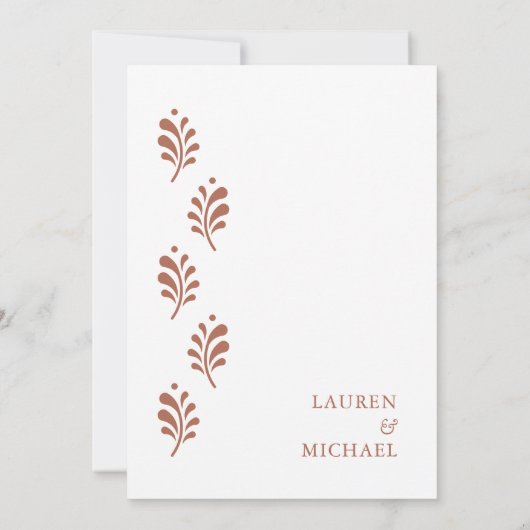 Terra Cotta Faire-part de mariage mexicaine (Dos)