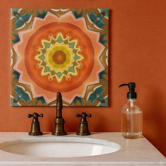 Terra Cotta Géométrique Abstraite Carreau de conce