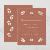 Terra Cotta Mexicaanse RSVP-kaart Kaart (Voorkant / Achterkant)