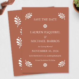 Terra Cotta Mexican Save The Date Kaart