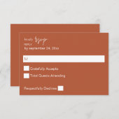 Terra Cotta MOD Calligraphie no Repas RSVP (Devant / Derrière)