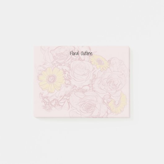 Terra Cotta, Outlining Bouquet Artwork Custom Post-it® Notes (Voorkant)