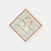 Terra Cotta Pampas Grass Bloemen Groen Bruid Servet (Hoek)