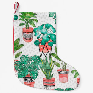 Terra cotta Pots Waterverf House Planten Naadloos Kleine Kerstsok