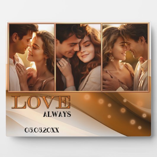 Terra Cotta Retro Boho Photo Mariage Plaque (Devant)