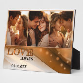 Terra Cotta Retro Boho Photo Mariage Plaque (Côté)