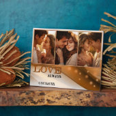 Terra Cotta Retro Boho Photo Mariage Plaque (Côté)