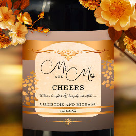 Terra Cotta Roos Gold Weddenschap Wijn Label Wijn Etiket
