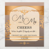 Terra Cotta Rose Gold Mariage Vin Étiquette (Étiquettes simples)