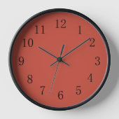 Terra Cotta Rouge Terre Tone Cuisine Mur Horloge (Recto)