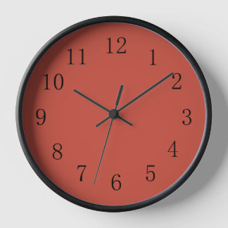Terra Cotta Rouge Terre Tone Cuisine Mur Horloge