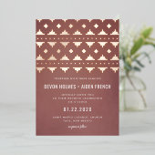 Terra Cotta Southwest Gleam Wedding Folie Uitnodiging (Staand Voorkant)