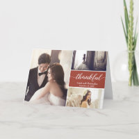 Terra cotta Thankful Modern Photo Collage Wedding