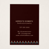 Terra Cotta Turquoise Tribal Ketting Display Kaart (Achterkant)