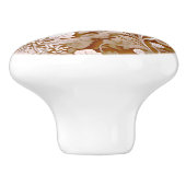 Terra cotta verbrand Sinaasappel Moderne botanisch Keramische Knop (Zijkant)