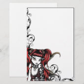 "Terra" Gothic Tattoo Fairy Art Stationery Briefpapier (Voorkant / Achterkant)