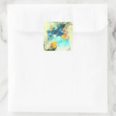 Terra - Groen abstract ontwerp Vierkante Sticker (Tas)