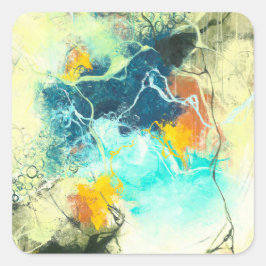 Terra - Groen abstract ontwerp Vierkante Sticker