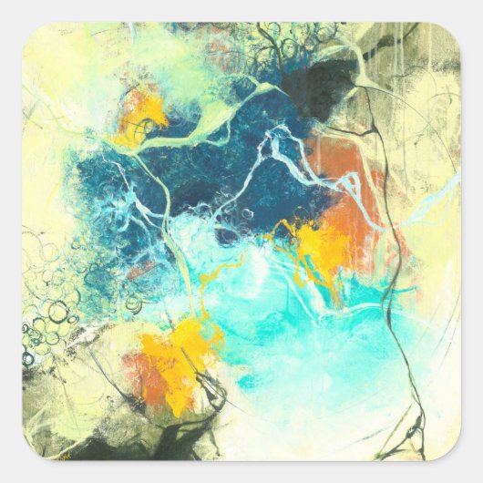 Terra - Groen abstract ontwerp Vierkante Sticker (Voorkant)