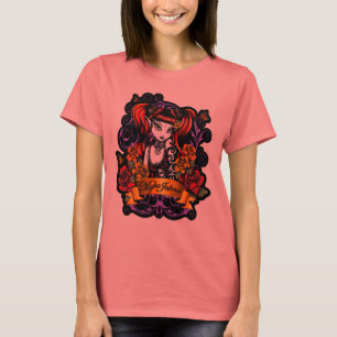 Terra Roos Tattooed Dark Fantasy Black Ringer T-sh T-shirt