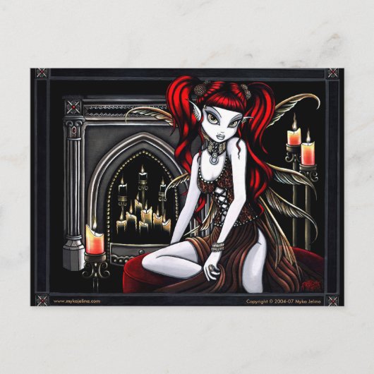 "Terra Two" Red Fire Faery Briefkaart (Voorkant)