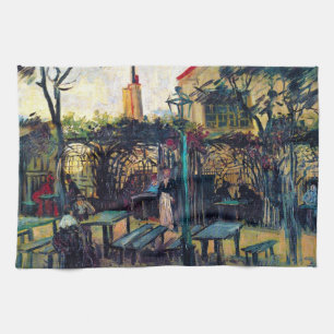 Terrace Cafe over Montmartre Vincent Van Gogh Theedoek
