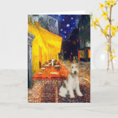 Terrace Cafe - wire Fox Terrier #1 Kaart (Gele Bloem)