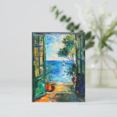 Terrace View of Mediterranean sea Briefkaart (Staand voorkant)