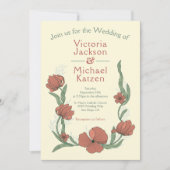 Terracota Artiste Floral invitations de mariage (Devant)