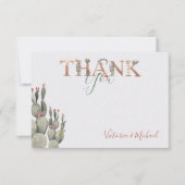 Terracota en Cactus Bruiloft Dank u kaart (Voorkant)