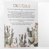 Terracota en Cactus Bruiloft Tri-Fold Uitnodiging (Binnenzijde eerst)