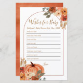 Terracota Pumpkin Floral wenst Baby (Voorkant / Achterkant)