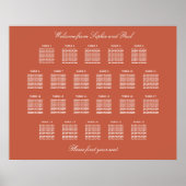 Terracotta 22 Table Wedding Seating Chart Poster (Voorkant)