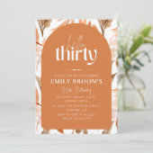 Terracotta 30e verjaardag Boho viering Kaart (Staand voorkant)