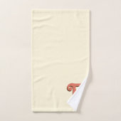 Terracotta 3D Modern Initiaal Letter | Ivoorcrème Bad Handdoek (Handdoek)