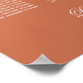 Terracotta 8 Table Simple Wedding Seating Chart Poster (Hoek)