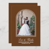 Terracotta aangepaste foto bruiloft bedankkaart (Voorkant / Achterkant)