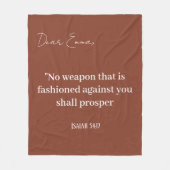 Terracotta Aangepaste Tekst Schrift Christelijke N Fleece Deken (Voorkant)