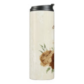 terracotta aardetone bloem bruiloft thermosbeker (Gedraaid links)