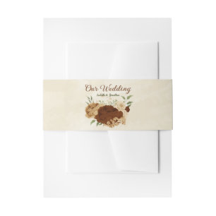 terracotta aardetoon bloemenbruiloft uitnodigingen wikkel