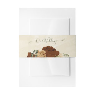 terracotta aardetoon bloemenbruiloft uitnodigingen wikkel