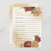 terracotta aardetoon bloemengroen bruiloft informatiekaartje (Voorkant / Achterkant)