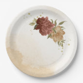 terracotta aardetoon bloemengroen papieren bordje (Voorkant)