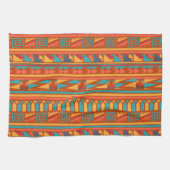Terracotta Abstract Aztec Tribal Print Pattern Theedoek (Horizontaal)